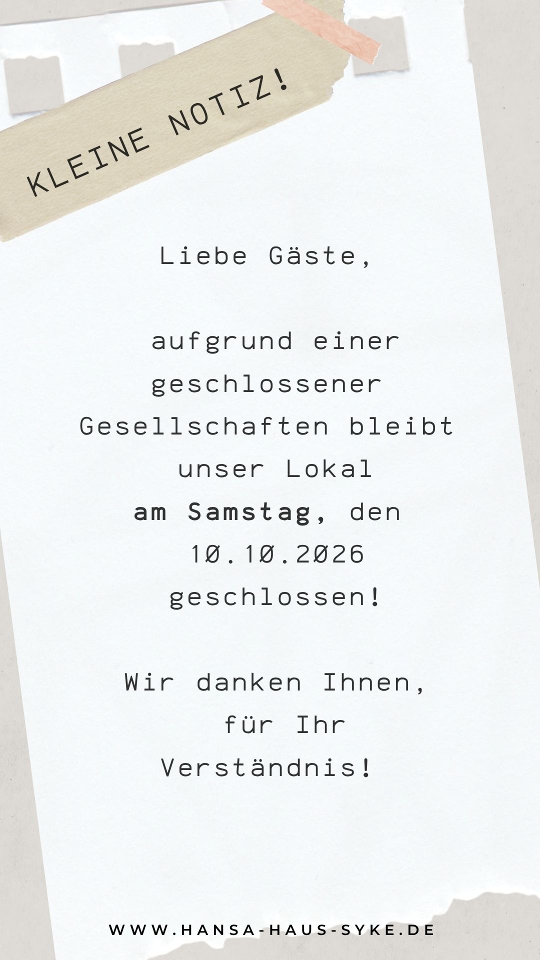 Geschlossen Homepage(1)
